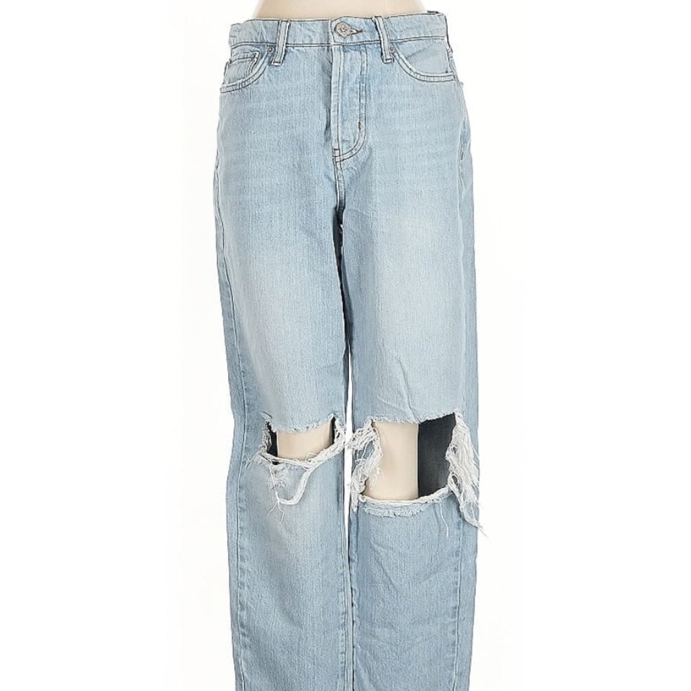 Urban Outfitters Light Blue Ripped Wide Leg Jeans
